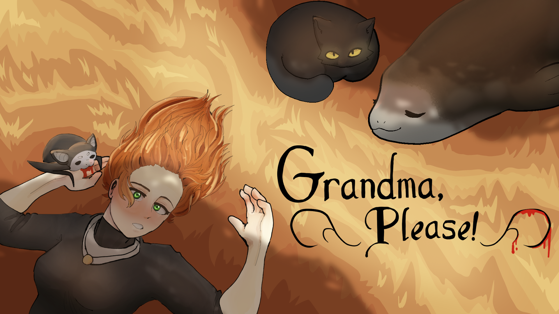 Landing page of the Grandma Please video game.