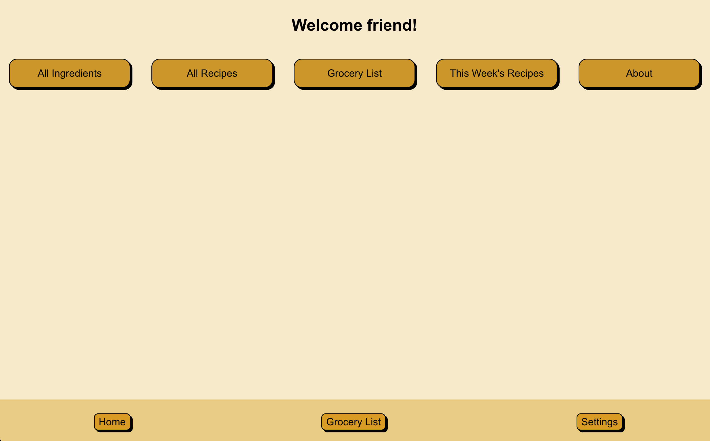 Dashboard page of the bytesized pantry web application.